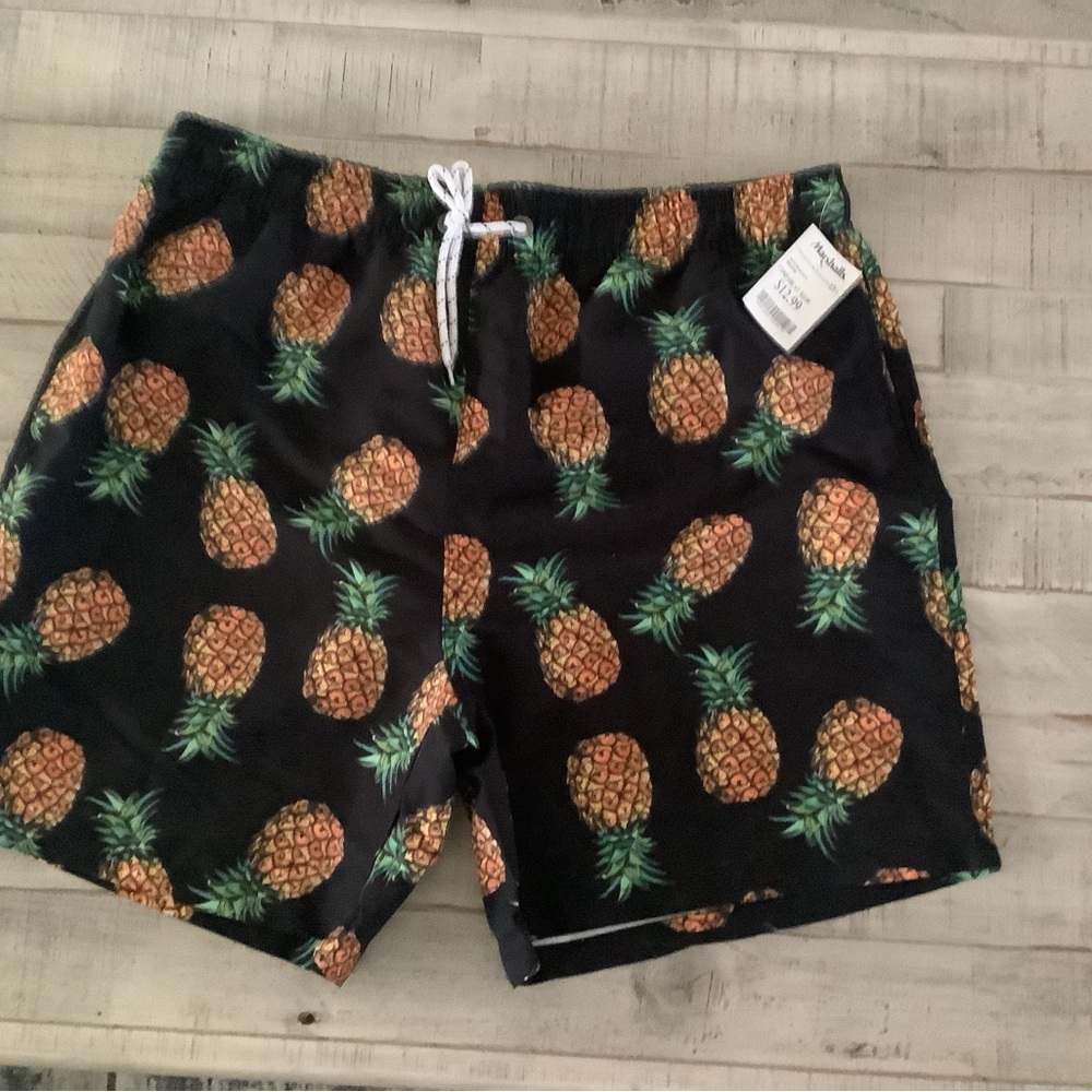 Marshalls Black Swim Trunks with Pineapple Print - Picture 2 of 2